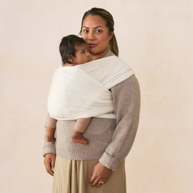 Ergobaby Aura Sustainable Knit Hordozókendő: Grey Stripes / Szürke csíkos