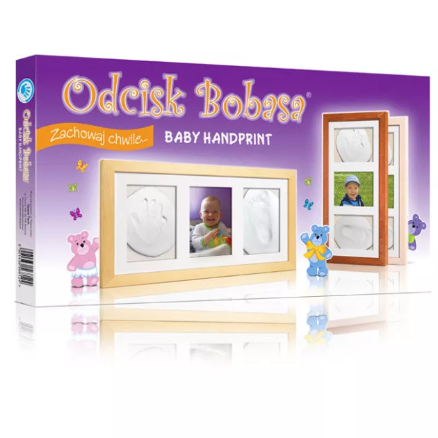 OB Baby Handprint agyag lenyomatkészítő három kerettel - Natural