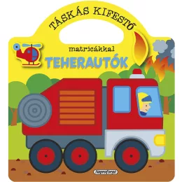 Táskás kifestő matricákkal - Teherautók