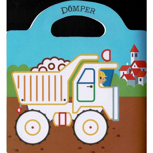 Táskás kifestő matricákkal - Teherautók