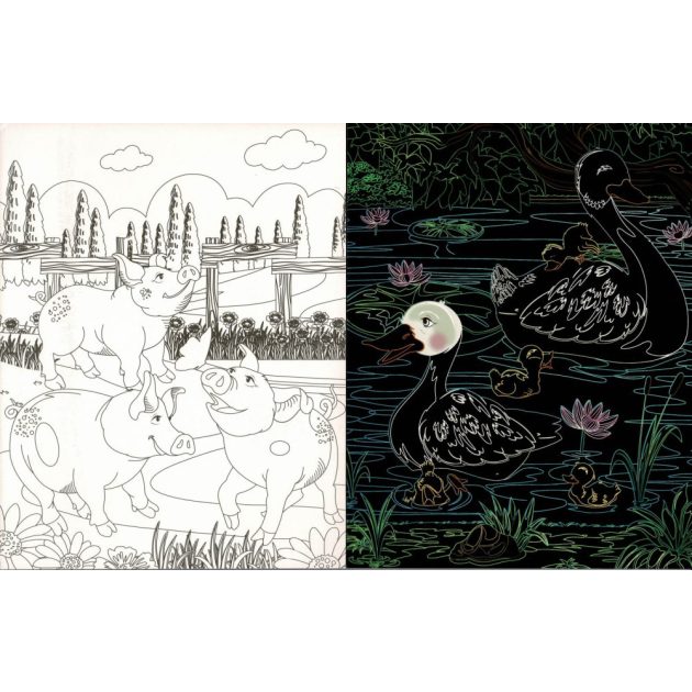 Rejtőzködő kedvencek - Kifestőfüzet kaparós és színezős oldalakkal