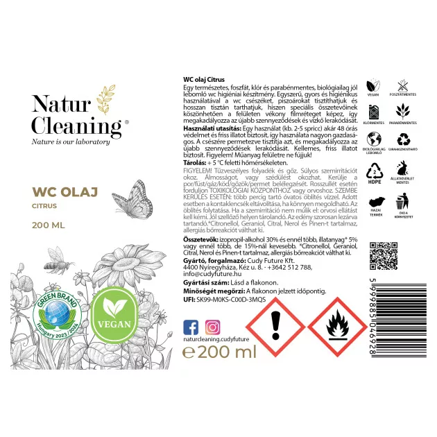 NaturCleaning WC olaj 1 liter - citrus 