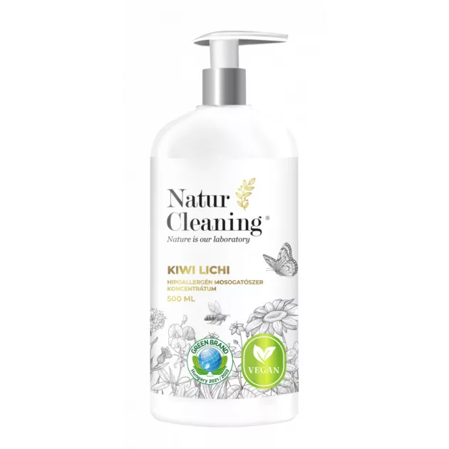 NaturCleaning Mosogatószer koncentrátum 500 ml pumpás - kiwi-lichi