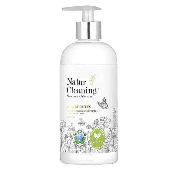 NaturCleaning Mosogatószer koncentrátum pumpás 500 ml - Almaecetes zöldalma illattal
