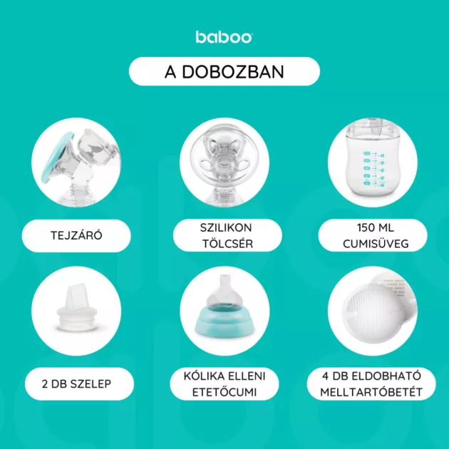 Baboo 2 fázisú kézi mellszívó, 4 szívás erősséggel