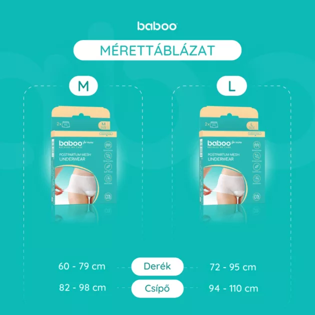 Baboo szülés utáni hálós bugyi 2 db M