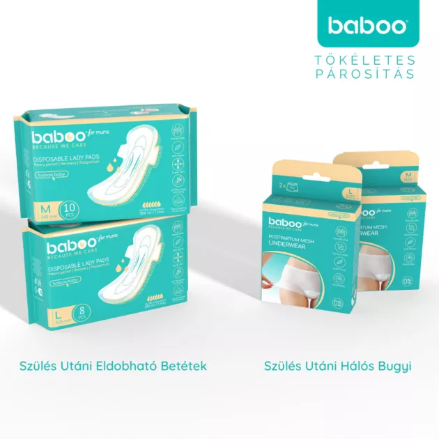 Baboo szülés utáni hálós bugyi 2 db M