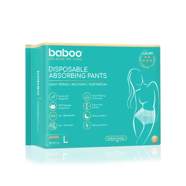 Baboo eldobható nedvszívó fehérnemű, L, 5 db