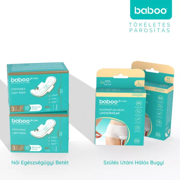 Baboo egészségügyi betét, 10 db, 245 mm