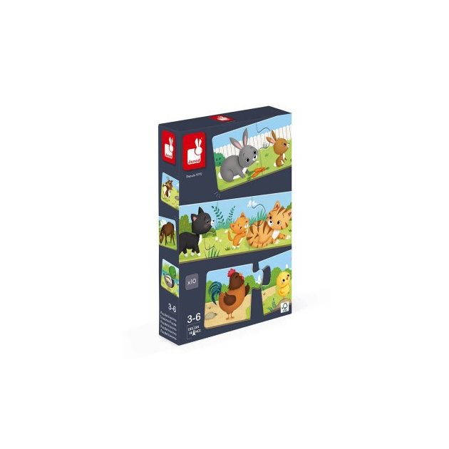 Janod 02710 Puzzle Trionimo - Párosító játék 30 db-os