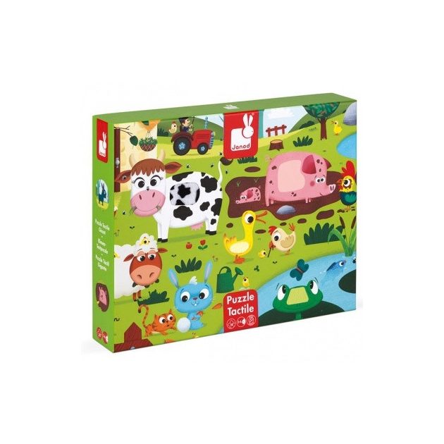 Janod 02772 Tapintós puzzle - "farm állatok" - 20 darabos