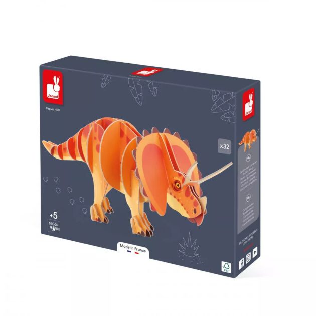 Janod 05838 DINO - TÉRHATÁSÚ TRICERATOPS PUZZLE