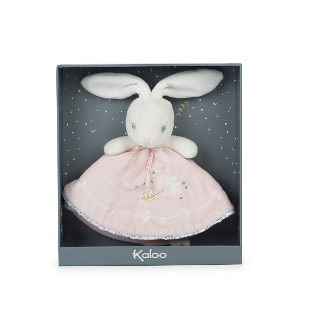 Kaloo K969955 PERLE - ROUND Csücsköző kendő Nyuszi Rózsaszín - 20CM