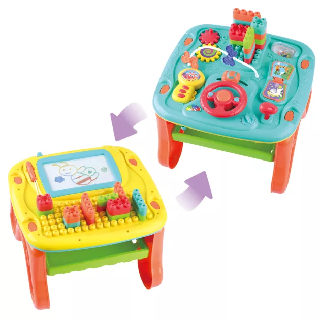 Playgo kétoldalú játszóasztal (all-in-one)