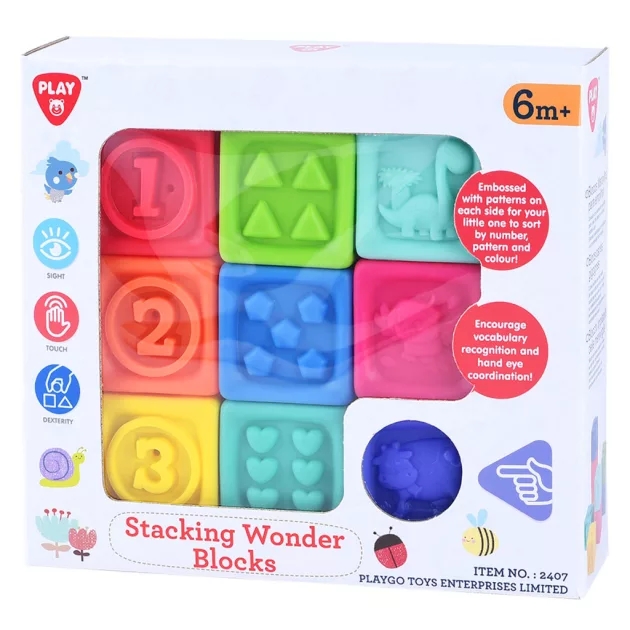 Playgo Puha szivárvány építőkockák
