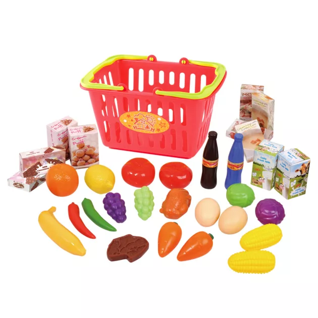 Playgo műanyag élelmiszer készlet bevásárló kosárban