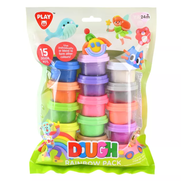 Playgo szivárvány gyurma készlet (15 x 28g, 9 alap szín + 6 neon szín)