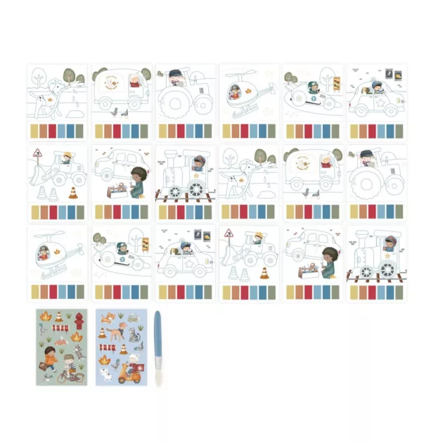 Little Dutch festőkönyv kiegészítőkkel -Jim járművei