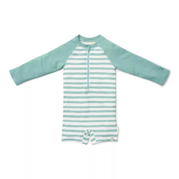 Little Dutch hosszú ujjú úszóoverál Stripes Surf Blue - 86/92