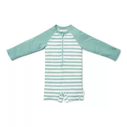   Little Dutch hosszú ujjú úszóoverál Stripes Surf Blue - 98/104