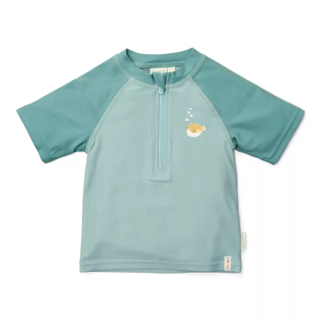 Little Dutch rövid ujjú úszópóló Seashells Surf Blue - 74/80