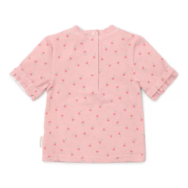Little Dutch rövid ujjú úszópóló Sunny Flowers Blush - 74/80