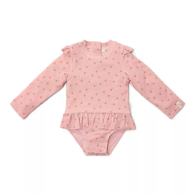 Little Dutch hosszú ujjú fürdőruha Sunny Flowers Blush - 98/104