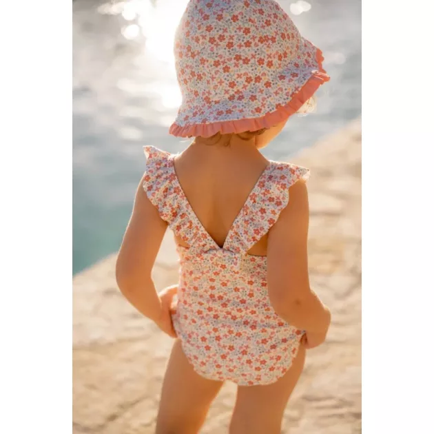 Little Dutch kifordítható strandsapka Sunny Flowers Multi-colour - 1-es méret