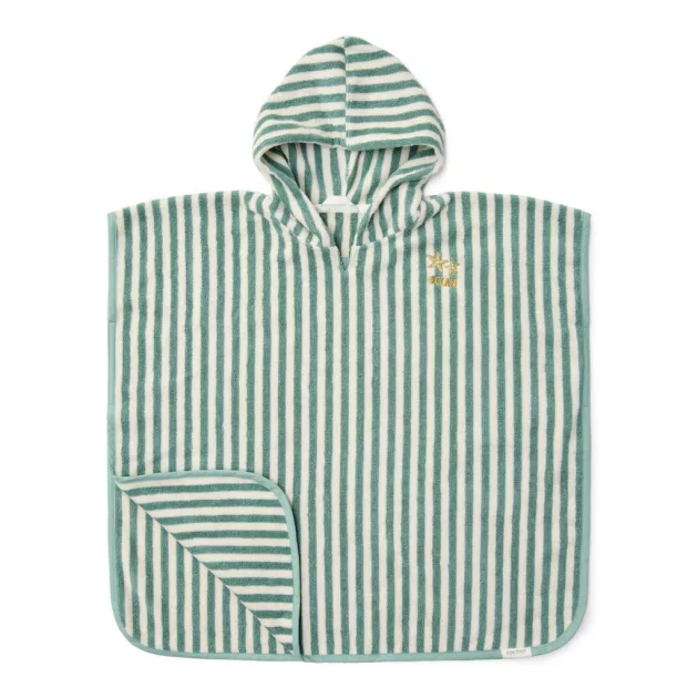 Little Dutch fürdőponcsó Seashells and Stripes Surf - Blue