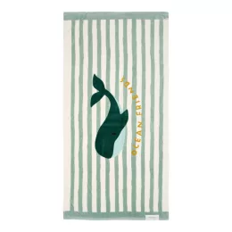   Little Dutch strandtörölköző Seashells and Stripes Surf Blue