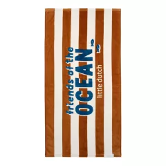   Little Dutch strandtörölköző Ocean World Brown Stripe - 60cm X 120cm