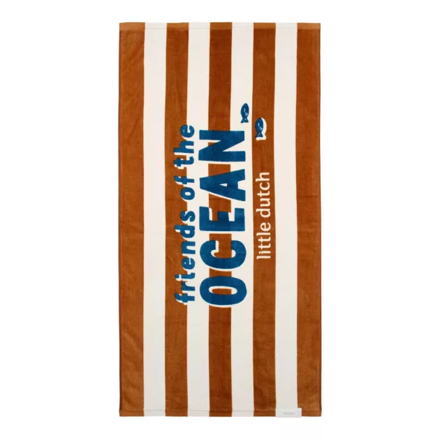 Little Dutch strandtörölköző Ocean World Brown Stripe - 60cm X 120cm