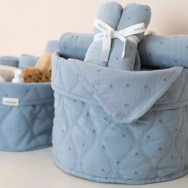 Little Dutch kerek tároló 30x25 cm - Pure Denim Blue