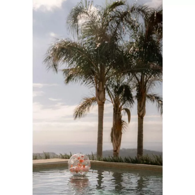 Little Dutch felfújható 3D strandlabda - Pink Flowers