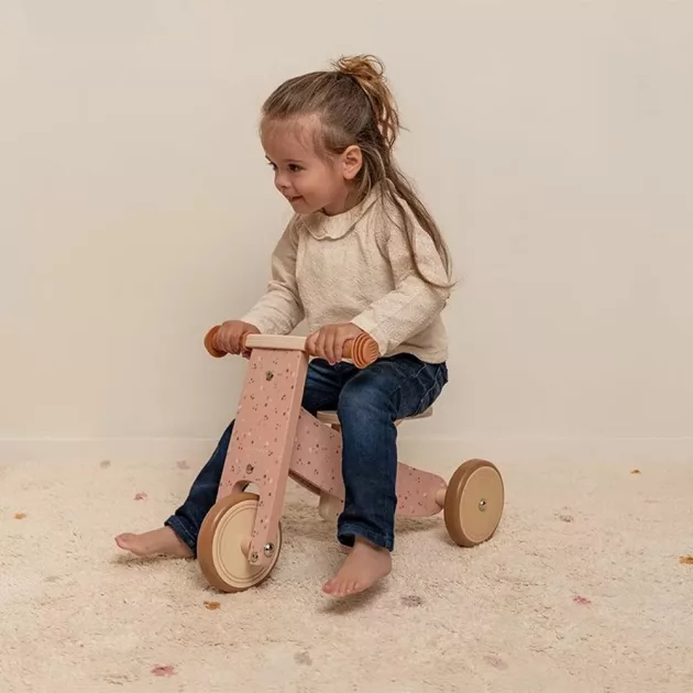Little Dutch fa tricikli - kis pink virágok