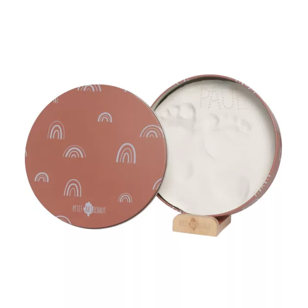 Petit Artichaut kéz- és lábnyomat készítő Baby Box kerek - Rainbow Terracotta