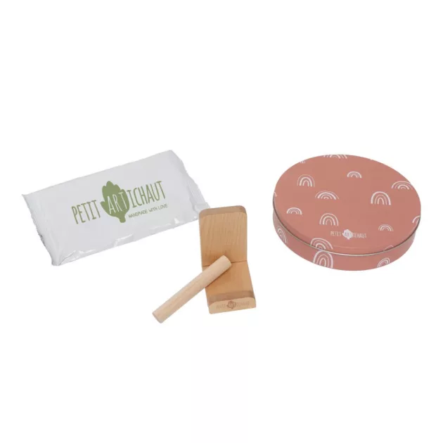 Petit Artichaut kéz- és lábnyomat készítő Baby Box kerek - Rainbow Terracotta