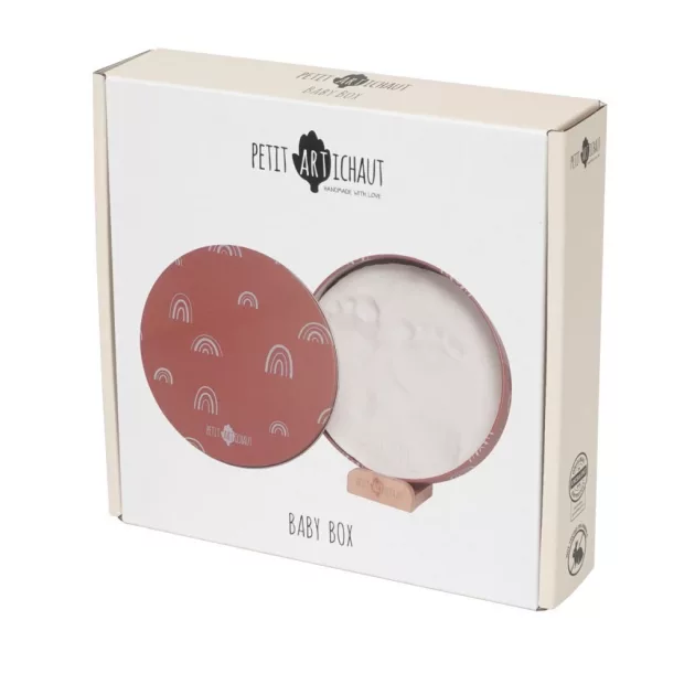 Petit Artichaut kéz- és lábnyomat készítő Baby Box kerek - Rainbow Terracotta