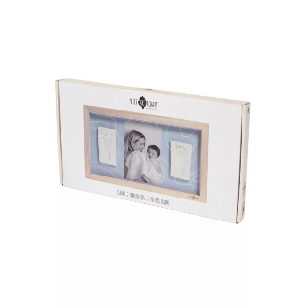 Petit Artichaut dupla kéz- és lábnyomat készítő fényképtartó kerettel - Blue Abstract