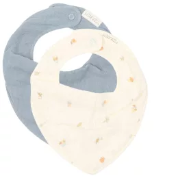   Little Dutch muszlin nyálkendő 2 db - Forest Treasures & Denim Blue