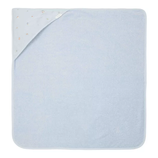 Little Dutch hímzett kapucnis fürdőlepedő 75x75 cm - Blue