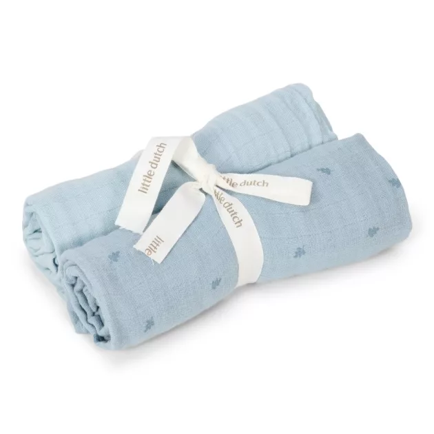 Little Dutch Muszlin textilpelenka 70x70 - Pure Denim Blue