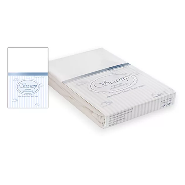 Scamp Gumis lepedő /Fehér (Baba lepedő, lepedő kiságyba)