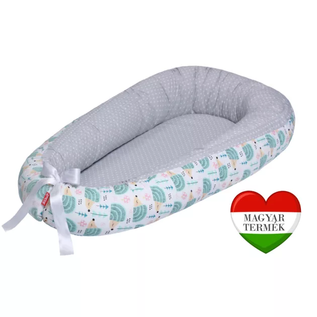 Scamp babafészek - kókuszbetétes /HedgehogGreen (Sünis babafészek)