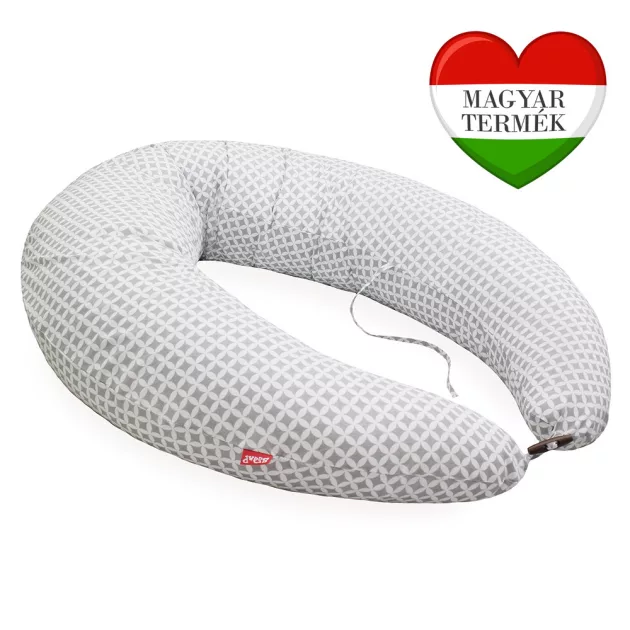 Scamp formázott gombosvégű párna pamut huzattal /PickGrey