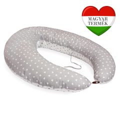   Scamp formázott gombosvégű párna pamut huzattal /LittleHeartWhiteGrey