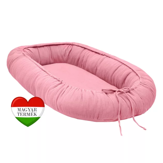 Scamp muszlin babafészek /Salmon (Lazac színű babafészek)