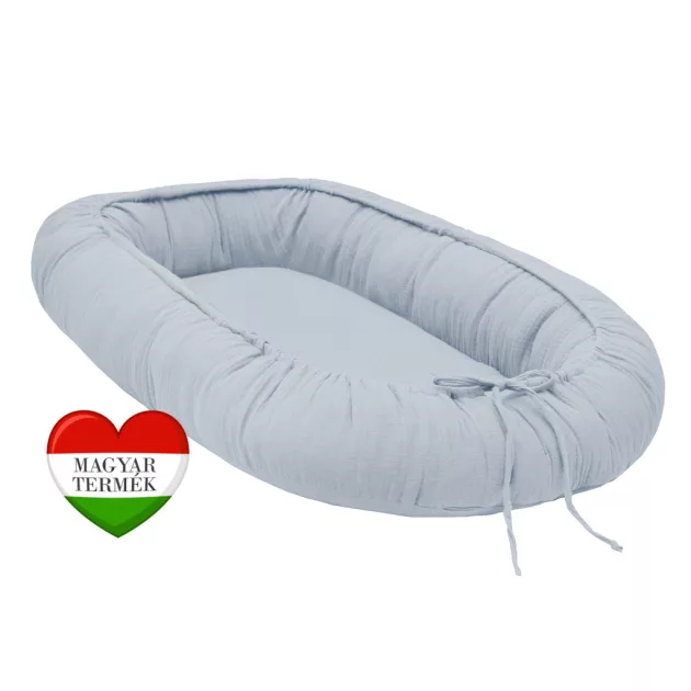 Scamp muszlin babafészek /Silver (Szürke babafészek)