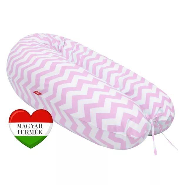 Scamp formázható univerzális szoptatós párna pamut huzattal /ZigZagPinkWhite ()