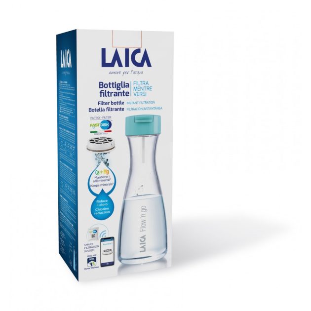 Laica Flow 'n Go 1 literes instant vízszűrő palack 1 db FAST DISK szűrőbetéttel